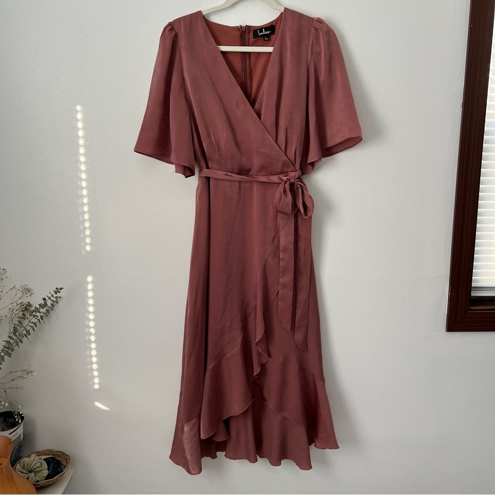 Lulus Satin Wrap Dress